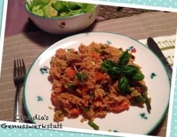 Gemüse-Reisfleisch-Pfanne superschnell Gemüse-Reisfleisch-Pfanne superschnell