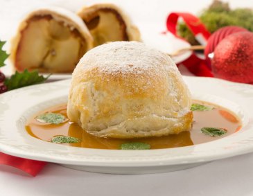 Bratapfeltascherln mit Karamellsauce Bratapfeltascherln mit Karamellsauce