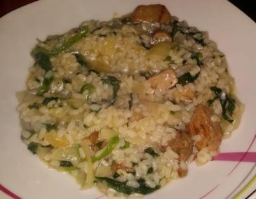 Risotto mit Spinat und Fleisch Risotto mit Spinat und Fleisch