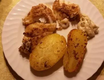 Gebratener Kabeljau mit Bratkartoffel Gebratener Kabeljau mit Bratkartoffel