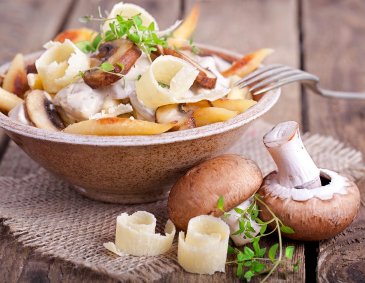 Schupfnudelpfanne mit Champignons Schupfnudelpfanne mit Champignons