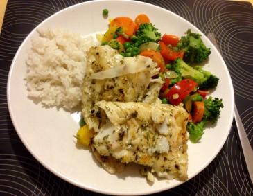 Fischfilet mit Gemüse Fischfilet mit Gemüse