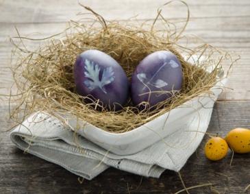 Ostereier blau färben mit Heidelbeeren