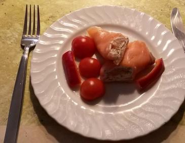 Lachsröllchen mit Kren-Frischkäse Lachsröllchen mit Kren-Frischkäse