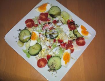Bunter Salatteller mit Joghurt-Zitronendressing Bunter Salatteller mit Joghurt-Zitronendressing