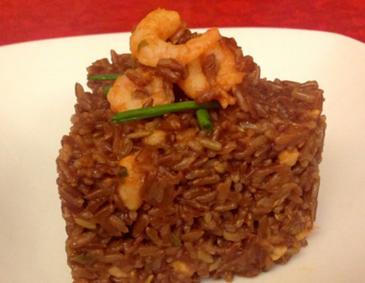 Riz Rouge mit Gambas Riz Rouge mit Gambas