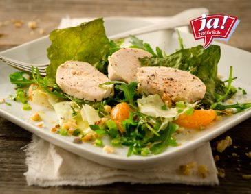 Clementinen-Kohlrabi-Salat mit gedämpfter Hühnerbrust Clementinen-Kohlrabi-Salat mit gedämpfter Hühnerbrust