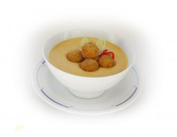 Kartoffelsuppe mit Käsebällchen Kartoffelsuppe mit Käsebällchen