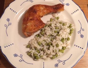 Hühnerkeulen mit Risibisi Hühnerkeulen mit Risibisi