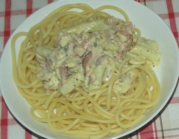 Spaghetti mit Schinken und Spargel Spaghetti mit Schinken und Spargel
