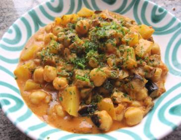 Auberginen-Kichererbsen-Gulasch Auberginen-Kichererbsen-Gulasch