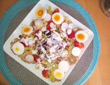 Semmelknödelsalat mit Kürbiskernöl Semmelknödelsalat mit Kürbiskernöl