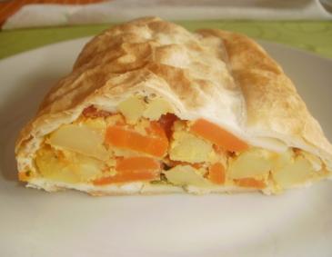 Leichter Gemüsestrudel mit Ei Leichter Gemüsestrudel mit Ei