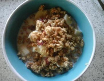 Bananen-Himbeer Frühstück Bananen-Himbeer Frühstück
