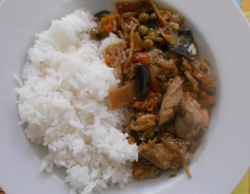 Putengeschnetzeltes mit Gemüse aus dem Wok Putengeschnetzeltes mit Gemüse aus dem Wok