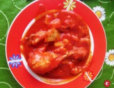 Pollo alla romana mit Erdäpfelspalten Pollo alla romana mit Erdäpfelspalten