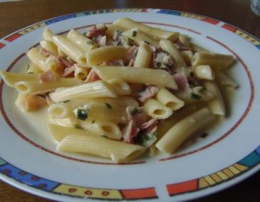 Penne in Schinkenrahmsauce Penne in Schinkenrahmsauce