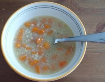 Haferschleimsuppe mit Karotten Haferschleimsuppe mit Karotten