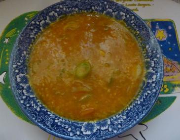 Kürbissuppe mit Hirse Kürbissuppe mit Hirse