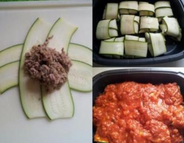 Zucchini-Ravioli mit Tomatensauce Zucchini-Ravioli mit Tomatensauce