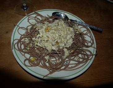 Steinpilze auf Kastanienspaghetti Steinpilze auf Kastanienspaghetti