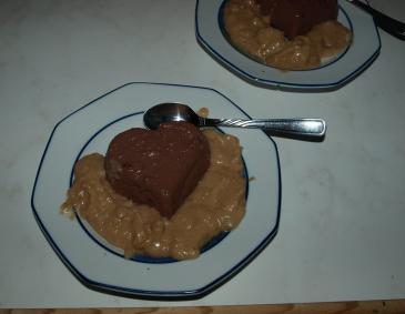 Schokopudding mit Birnencreme Schokopudding mit Birnencreme