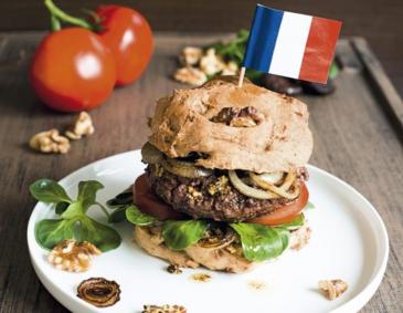 Französischer Burger mit Entenfleisch Französischer Burger mit Entenfleisch