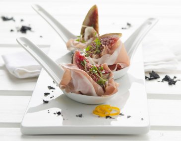 Prosciutto-Feigen mit Erdäpfelcreme Prosciutto-Feigen mit Erdäpfelcreme
