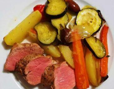 Schweinsfilet mit Olivengemüse Schweinsfilet mit Olivengemüse