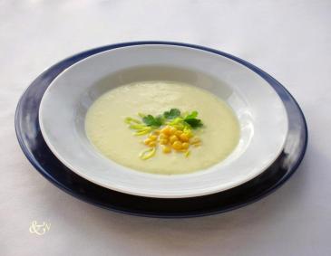 Lauchcremesuppe mit Mais Lauchcremesuppe mit Mais