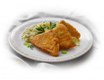 Kräuterrisotto mit Leberkäse-Piccata Kräuterrisotto mit Leberkäse-Piccata