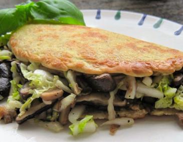 Haferflockenomelette mit Pilzfülle Haferflockenomelette mit Pilzfülle