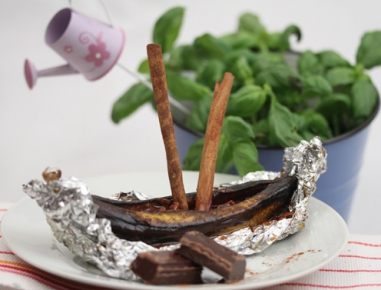 Gegrillte Schokobanane