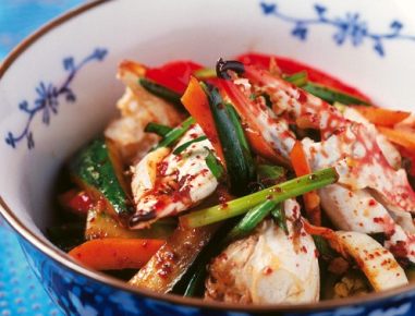 Taschenkrebs in Chilisauce nach chinesischer Art