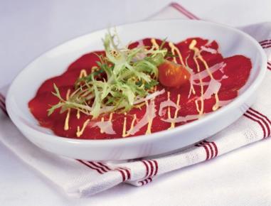Carpaccio vom Rind mit Senfsauce
