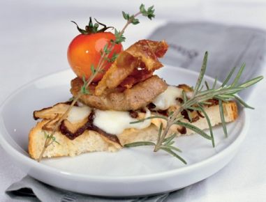 Lammrückentoast mit Shiitakepilzen