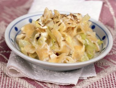 Krautfleckerl mit Topfen