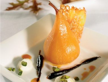 Williams-Nougat-Birne mit Maronimousse