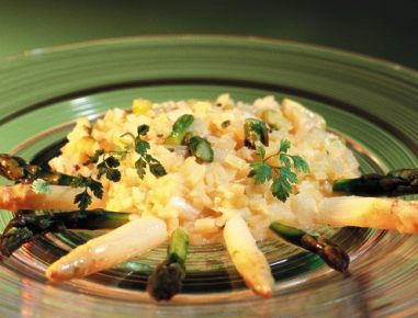 Erdäpfelragout mit Spargel