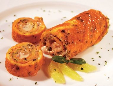 Gerollte Frittata mit Thunfischcreme