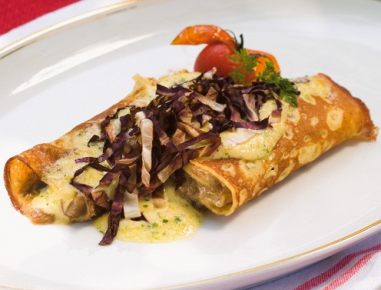 Gratinierte Steinpilz-Crespelle