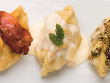 Kärntner Kasnudeln mit Spargelsauce