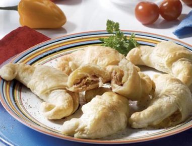 Schinkenkipferln mit Topfen