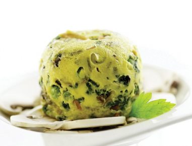 Spinat-Pilz-Pudding