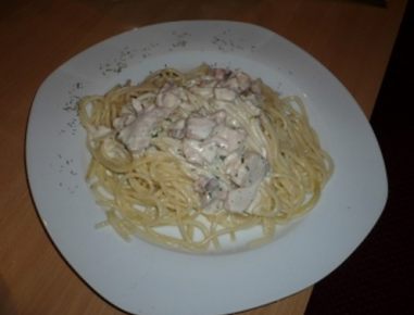 Lachsnudeln mit Schlagobers