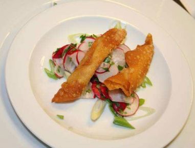 Wan Tans mit Garnelen & Asia Radieschensalat