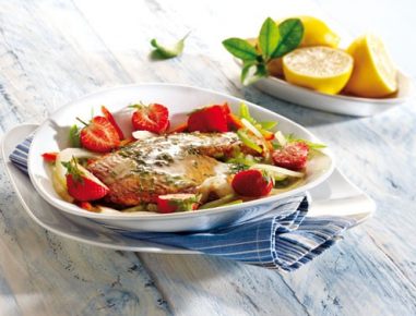 Gebackene Barramundifilets mit Whiskysauce