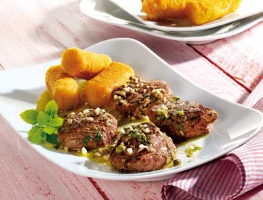 Gegrilltes Kängurufilet mit Sardellenmarinade