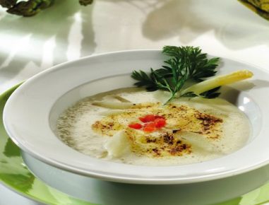 Überbackene Spargelcremesuppe