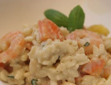Garnelenrisotto mit Gemüse